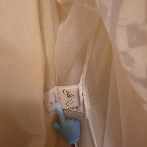 Miss Elaine 1960's 2 Pc Sheer Overlay Lace Robe Set Small - Picture 6 of 12